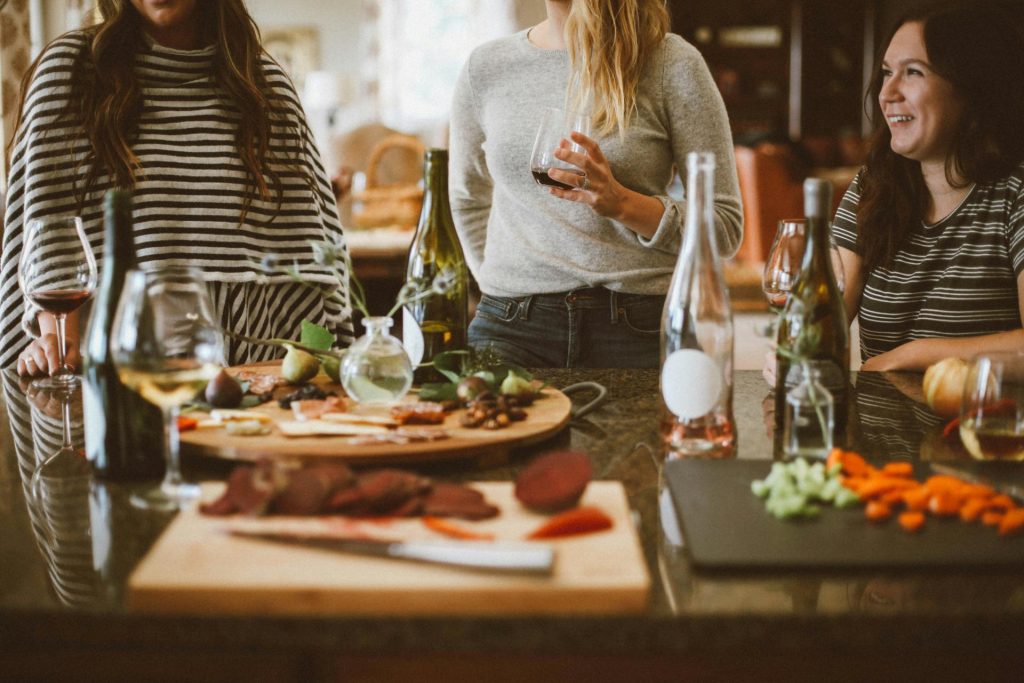 Women gathered together for lunch