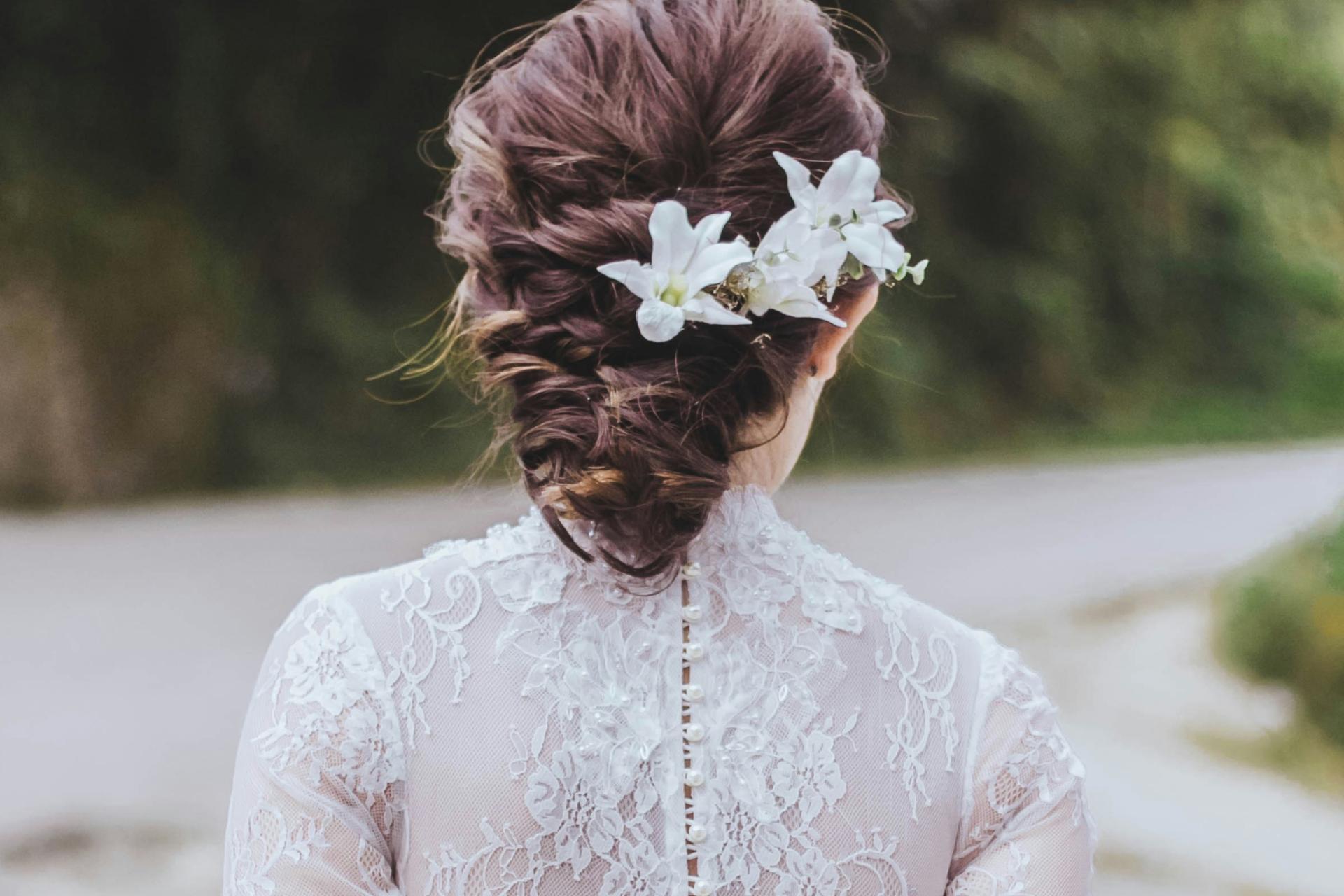 Bride photographed from behind